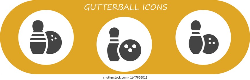 Modern Simple Set of gutterball Vector filled Icons. Contains such as Bowling and more Fully Editable and Pixel Perfect icons.