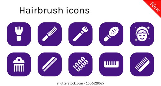 Modern Simple Set of hairbrush Vector filled Icons. Contains such as Makeup, Comb, Hair curler and more Fully Editable and Pixel Perfect icons.