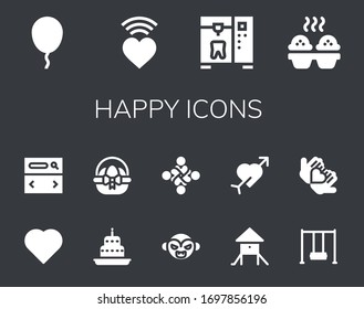 Modern Simple Set of happy Vector filled Icons. Contains such as Balloon, Love, Tooth, Cupcake, Heart, Searcher, Cake, Easter egg and more Fully Editable and Pixel Perfect icons.