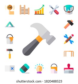 Modern Simple Set of improvement Vector flat Icons. Contains such as skills, ladder, paint bucket, hammer, repair, erase, eraser and more Fully Editable and Pixel Perfect icons.