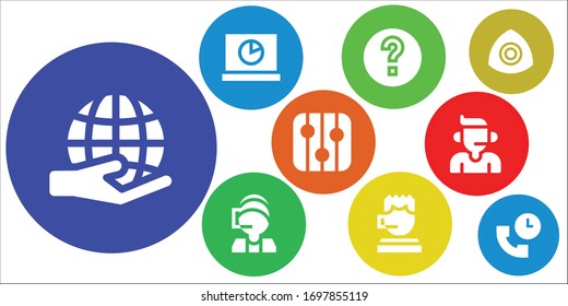 Modern Simple Set of info Vector filled Icons. Contains such as Worldwide, Analytics, Help, Call center, Levels, Chalk, Support and more Fully Editable and Pixel Perfect icons.