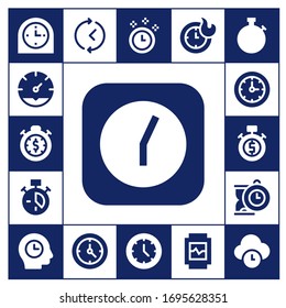 Modern Simple Set of interval Vector filled Icons. Contains such as Clock, Stopwatch, Clocks, Time, Watch and more Fully Editable and Pixel Perfect icons.