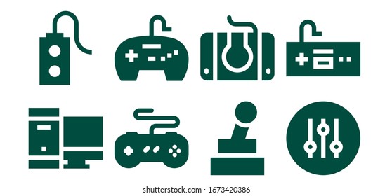 Modern Simple Set of joypad Vector filled Icons. Contains such as Gaming, Controller, Joystick, Gamepad, Playstation and more Fully Editable and Pixel Perfect icons.