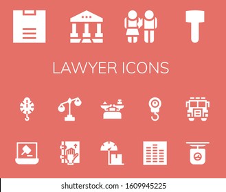 Modern Simple Set of lawyer Vector filled Icons. Contains such as Scale, Courthouse, Equality, Mallet, Auction, Oath, Equalizer and more Fully Editable and Pixel Perfect icons.