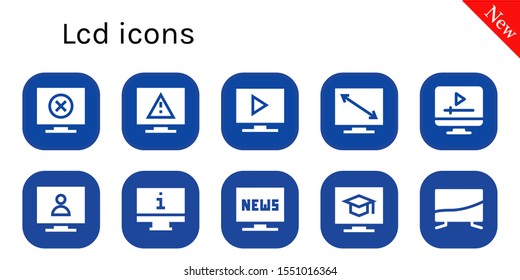 Modern Simple Set of lcd Vector filled Icons. Contains such as Television, Screen, Monitor and more Fully Editable and Pixel Perfect icons.