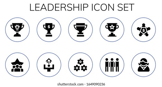 Modern Simple Set of leadership Vector filled Icons. Contains such as Award, Teamwork, Trophy, Motivation, Group, Meeting, Employee and more Fully Editable and Pixel Perfect icons.