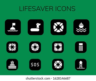 Modern Simple Set of lifesaver Vector filled Icons. Contains such as Buoy, Lifesaver, Rubber ring, Sos, Lifebuoy, Float, Lifeguard and more Fully Editable and Pixel Perfect icons.