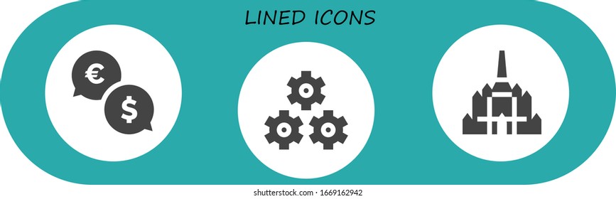 Modern Simple Set of lined Vector filled Icons. Contains such as Exchange, Teamwork, Thatbyinnyu temple and more Fully Editable and Pixel Perfect icons.