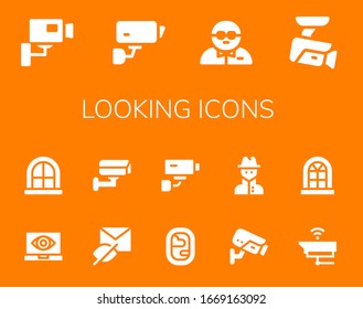 Modern Simple Set of looking Vector filled Icons. Contains such as Cctv, Bodyguard, Spy, Window, Hidden, Security camera and more Fully Editable and Pixel Perfect icons.