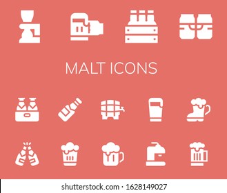 Modern Simple Set of malt Vector filled Icons. Contains such as Beer and more Fully Editable and Pixel Perfect icons.
