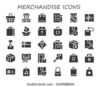 Modern Simple Set of merchandise Vector filled Icons. Contains such as Basket, Mall, Shopping bag, Shopping list, Bag, Package and more Fully Editable and Pixel Perfect icons.