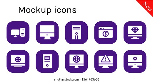 Modern Simple Set of mockup Vector filled Icons. Contains such as Computer and more Fully Editable and Pixel Perfect icons.