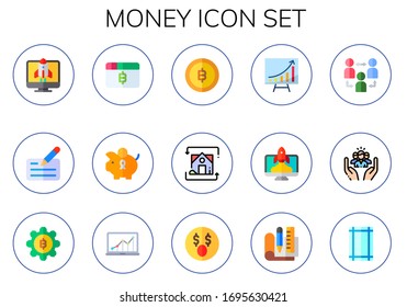 Modern Simple Set of money Vector flat Icons. Contains such as startup, cheque, bitcoin, piggy bank, exchange, growth, affiliate and more Fully Editable and Pixel Perfect icons.