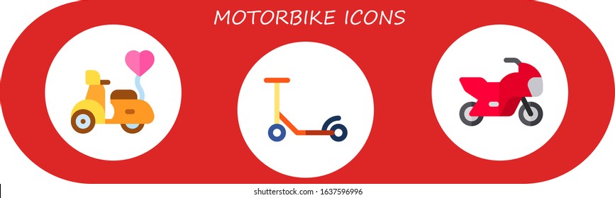 Modern Simple Set of motorbike Vector flat Icons. Contains such as vespa, scooter and more Fully Editable and Pixel Perfect icons.