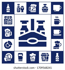 Modern Simple Set of mug Vector filled Icons. Contains such as Beer, Coffee shop, Beer bottle, Break, Coffee, Coffee cup, Porcelain and more Fully Editable and Pixel Perfect icons.