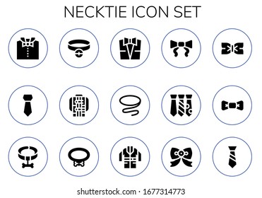 Modern Simple Set of necktie Vector filled Icons. Contains such as Bow tie, Tie, Collar, Jacket, Suit and more Fully Editable and Pixel Perfect icons.