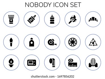 Modern Simple Set of nobody Vector filled Icons. Contains such as Torch, Glue, Water, Measuring tape, Spoke wheel, Croissant, Microwave and more Fully Editable and Pixel Perfect icons.