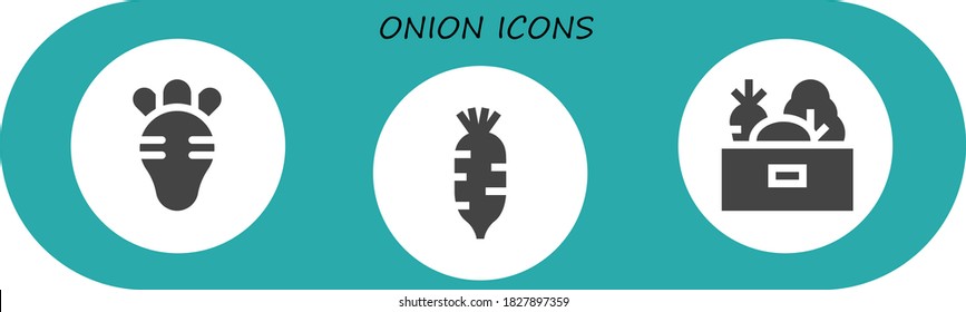Modern Simple Set of onion Vector filled Icons. Contains such as Radish, Vegetables and more Fully Editable and Pixel Perfect icons.
