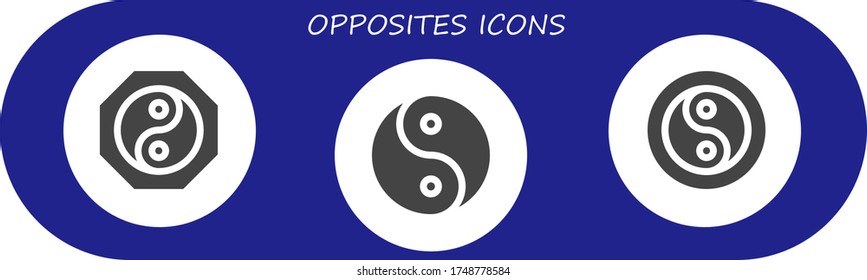 Modern Simple Set of opposites Vector filled Icons. Contains such as Yin yang and more Fully Editable and Pixel Perfect icons.