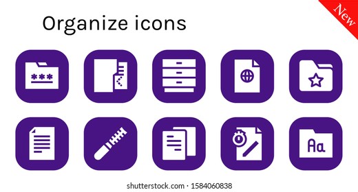 Modern Simple Set of organize Vector filled Icons. Contains such as Folder, Drawers, File and more Fully Editable and Pixel Perfect icons.