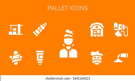 Modern Simple Set of pallet Vector filled Icons. Contains such as Artist, Paint tube, Warehouse and more Fully Editable and Pixel Perfect icons.
