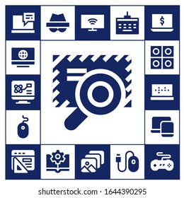 Modern Simple Set of pc Vector filled Icons. Contains such as Laptop, Computer, Browser, Mouse, Tablets, Responsive, Hacker, Ebook and more Fully Editable and Pixel Perfect icons.