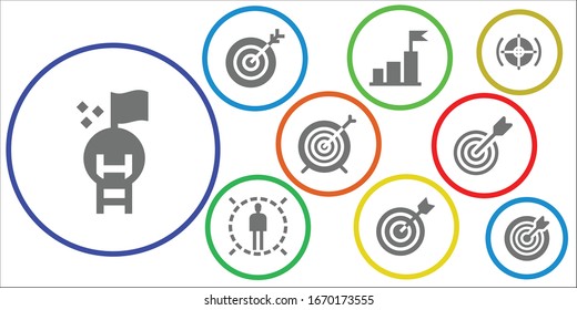 Modern Simple Set of perfection Vector filled Icons. Contains such as Goal, Target and more Fully Editable and Pixel Perfect icons.