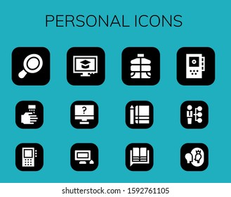 Modern Simple Set of personal Vector filled Icons. Contains such as Hand mirror, WASHING HANDS, Dictaphone, Computer, Personal computer and more Fully Editable and Pixel Perfect icons.