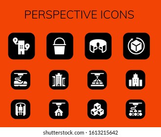 Modern Simple Set of perspective Vector filled Icons. Contains such as Building, 3d, panorama 360 , Cube and more Fully Editable and Pixel Perfect icons.