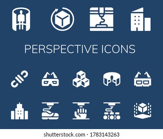 Modern Simple Set of perspective Vector filled Icons. Contains such as panorama 360 , 3d, Building, 3d glasses, Cube and more Fully Editable and Pixel Perfect icons.