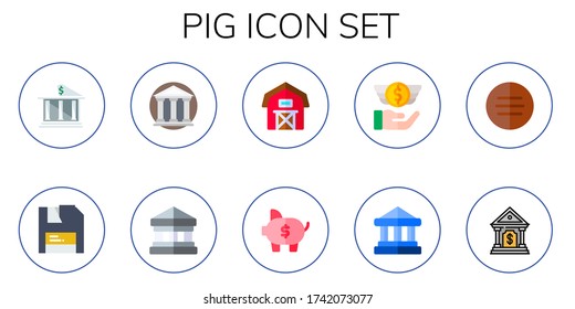 Modern Simple Set of pig Vector flat Icons. Contains such as bank, save, barn, piggy bank, savings, meat and more Fully Editable and Pixel Perfect icons.