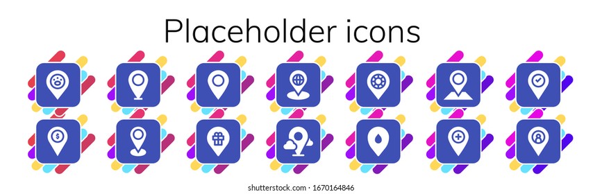 Conjunto simple y moderno de iconos rellenos por vectores. Contiene como Marcador de posición y más iconos Totalmente editables y Pixel Perfect.