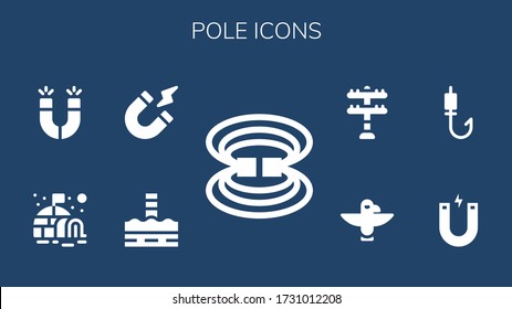 Modern Simple Set of pole Vector filled Icons. Contains such as Magnetic field, North pole, Magnetism, Igloo, Magnets, Magnet and more Fully Editable and Pixel Perfect icons.