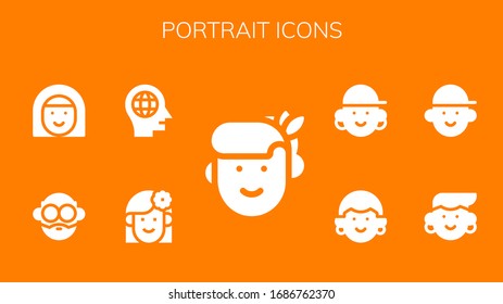 Modern Simple Set of portrait Vector filled Icons. Contains such as Woman, Head, Avatar and more Fully Editable and Pixel Perfect icons.