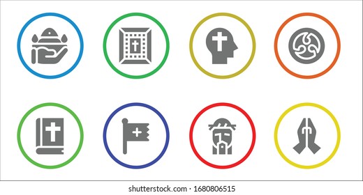 Modern Simple Set of prayer Vector filled Icons. Contains such as Pray, Bible, Christian, Faith, Jesus, Kamon, Prayer and more Fully Editable and Pixel Perfect icons.