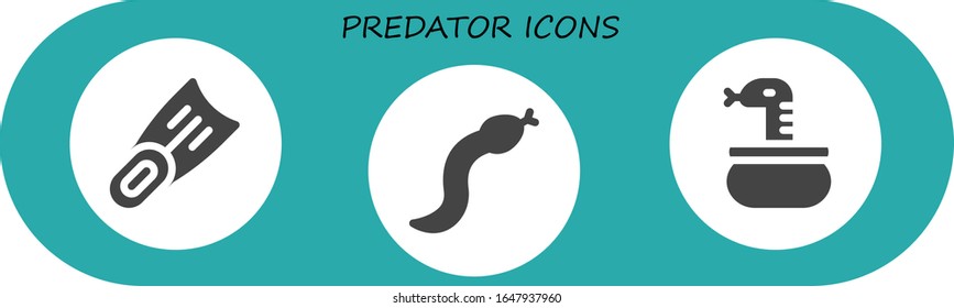 Modern Simple Set of predator Vector filled Icons. Contains such as Fins, Snake and more Fully Editable and Pixel Perfect icons.