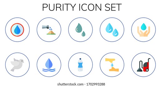 Modern Simple Set of purity Vector flat Icons. Contains such as water, dove, watering, vacuum and more Fully Editable and Pixel Perfect icons.