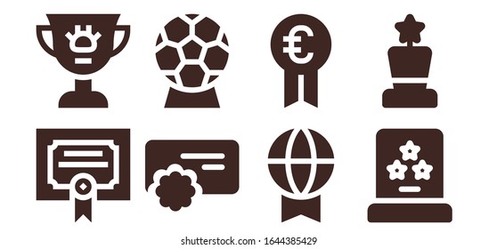 Modern Simple Set of rank Vector filled Icons. Contains such as Merit, Award, Reward, Prize and more Fully Editable and Pixel Perfect icons.