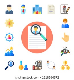 Modern Simple Set of recruitment Vector flat Icons. Contains such as businessman, human resources, curriculum, selection, select and more Fully Editable and Pixel Perfect icons.