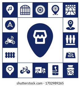 Moderno Conjunto simple de Iconos rellenos de vectores de carretera. Contiene, como Lugar, Navegación, Moto, Ferrocarril, Barrera, Ruta, Puerta y más iconos Totalmente Editables y Pixel Perfect.