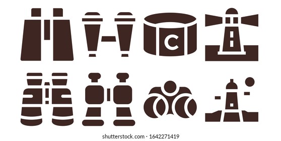 Modern Simple Set of sailor Vector filled Icons. Contains such as Binoculars, Captain, Lighthouse and more Fully Editable and Pixel Perfect icons.