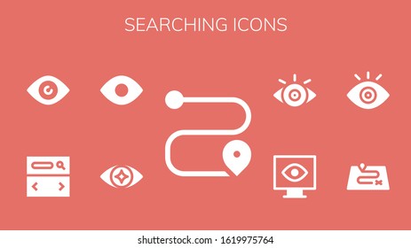 Modern Simple Set of searching Vector filled Icons. Contains such as Route, Eye, View, Searcher and more Fully Editable and Pixel Perfect icons.