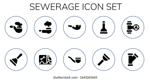 Modern Simple Set of sewerage Vector filled Icons. Contains such as Pipe, Plunger, Plumber and more Fully Editable and Pixel Perfect icons.