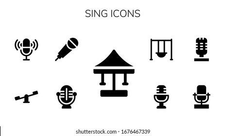 Modern Simple Set of sing Vector filled Icons. Contains such as Swing, Microphone, Karaoke, Swings and more Fully Editable and Pixel Perfect icons.
