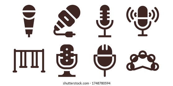 Modern Simple Set of sing Vector filled Icons. Contains such as Swing, Microphone, Tambourine and more Fully Editable and Pixel Perfect icons.