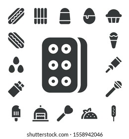 Modern Simple Set of snack Vector filled Icons. Contains such as Hot dog, Hotdog, Candies, Biscuit, Chocolate, Ice cream, Candy and more Fully Editable and Pixel Perfect icons.