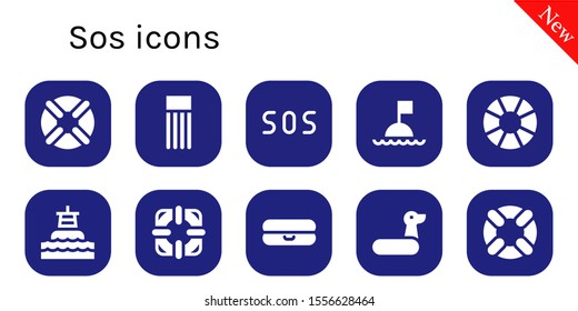 Modern Simple Set of sos Vector filled Icons. Contains such as Lifebuoy, Float, Sos, Buoy, Lifesaver, Rubber ring and more Fully Editable and Pixel Perfect icons.