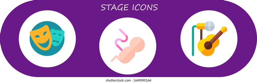 Modern Simple Set of stage Vector flat Icons. Contains such as theater, fetus, concert and more Fully Editable and Pixel Perfect icons.