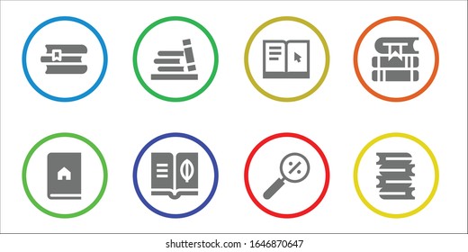 Modern Simple Set of studying Vector filled Icons. Contains such as Books, Book, Bookshelf, Learning, Magnifying glass and more Fully Editable and Pixel Perfect icons.