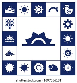 Modern Simple Set of sunrise Vector filled Icons. Contains such as Sunset, Light, Sunrise, Sun, Evening, Cloudy, Morning, Summer and more Fully Editable and Pixel Perfect icons.